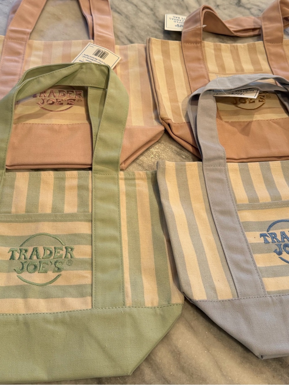Trader Joe's Striped Mini Canvas Tote Bag - summer 2026 set